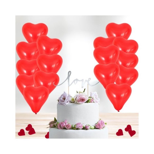 Dekorationer love r�d/silver