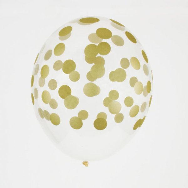Ballonger - Printed Confetti - Guld - 5-pack Ballonger - Printed Confetti - Guld - 5-pack