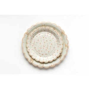 Papptallrikar - Floral - 17 cm - Lavenders Blue - 8-pack