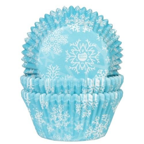 Muffinsformar - Bl med snflingor - 50-pack