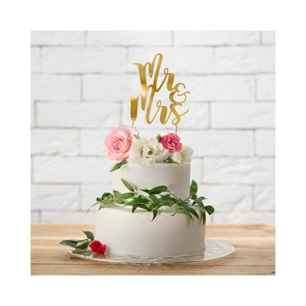 T�rtdekoration MR & MRS Guld