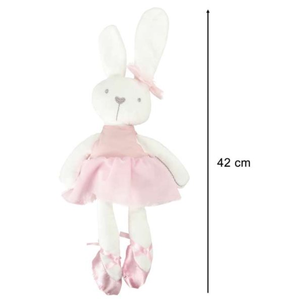 Mjukisdjur Kanin i rosa kl�nning 42 cm