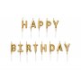 T�rtljus \\\"HAPPY BIRTHDAY\\\", guld
