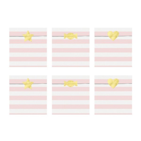 Godisp�sar Randiga Rosa/Vit 6-pack