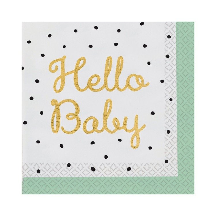 Servetter Hello Baby 16-pack – Fyndhörnan