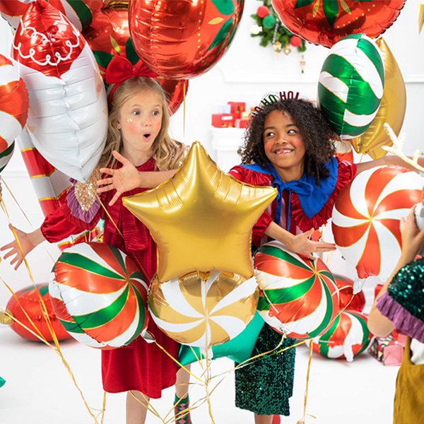 Folieballong - Candy Swirl - Guld