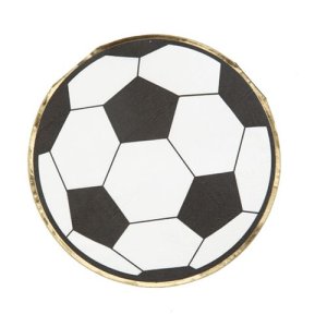 Servetter med fotboll - Svart - 16-pack Servetter med fotboll - Svart - 16-pack