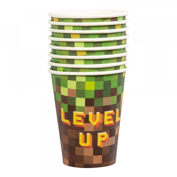 Pappmuggar - Pixel Level Up - 8-pack