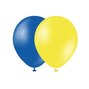 Ballonger - Metallic - Bl�/Gul - 10-pack - 28 cm