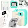 Omedelbar kamera med termisk skrivare 24MP 32GB SD-kort Gr�n - Inkl. 3 pappersrullar