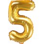 Sifferballong - Guld - 35 cm - Siffra: 5