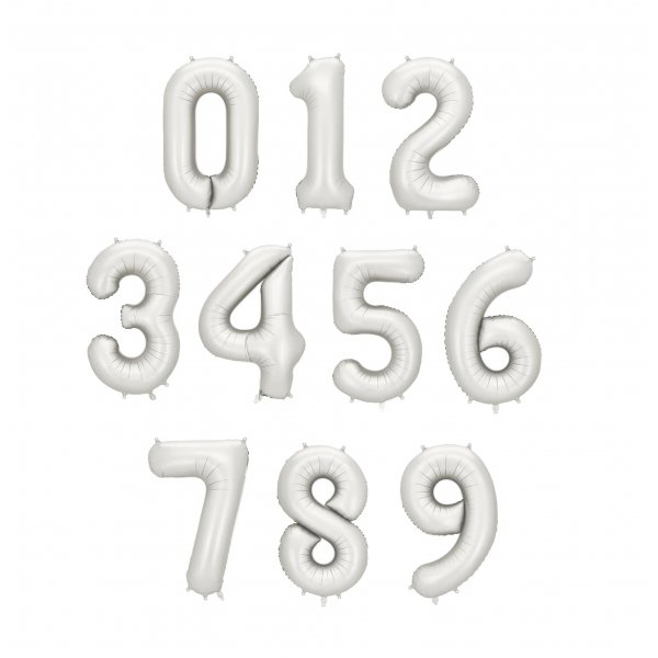 Sifferballong - Matt silver - 86 cm