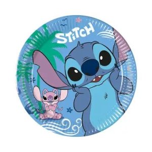 Papptallrikar - Stitch & Angel - 20 cm - 8-pack