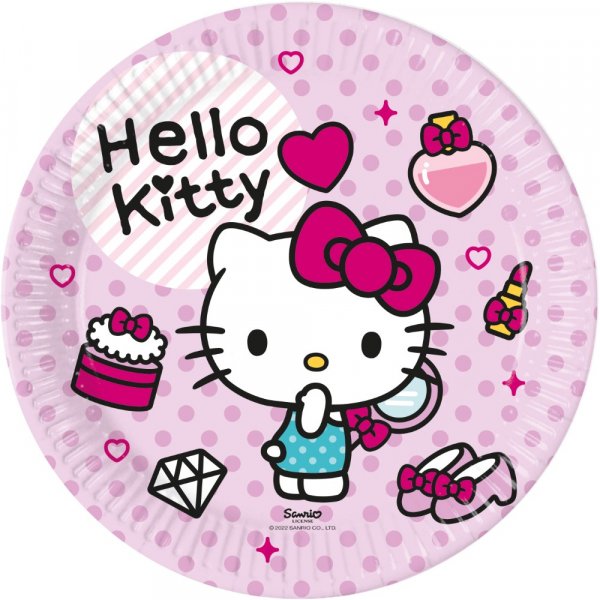 Papptallrikar Hello Kitty - 23 cm - 8-pack