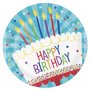 Papperstallrikar T�rta Happy Birthday