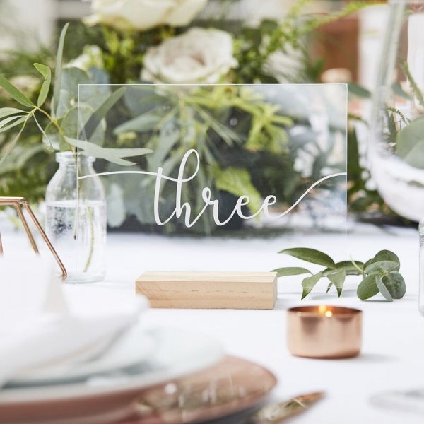 Bordsnumrering - Akryl - Botanical Wedding