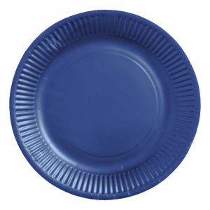 Papptallrikar - M�rkbl� 18 cm - 8-pack