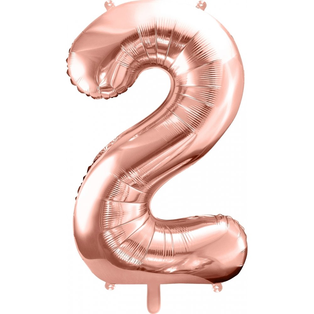 Sifferballong – Roséguld – 86 cm – Siffra: 2 – Sifferballonger, Ballonger