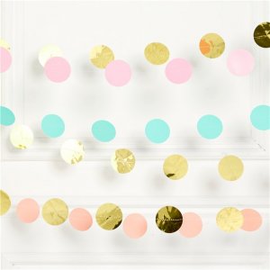 Girlang - Cirklar - Pastell/Guld - 6-pack