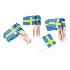 Cake Picks - Svenska flaggan - 50-pack