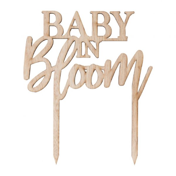 Cake topper - Tr� - Baby in bloom
