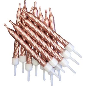 T�rtljus - Metallic - Ros�guld - 12-pack