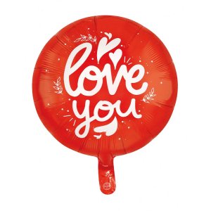 Folieballong - 'I Love You' - R�d - 46 cm