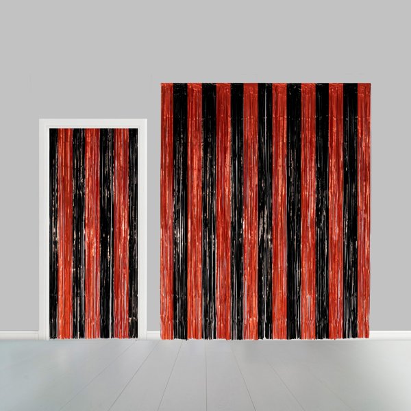 Draperi - Svart/Orange - 100x240 cm