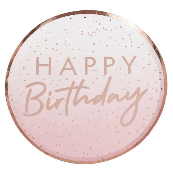 Papptallrikar - Happy Birthday - Mix it up - 8-pack