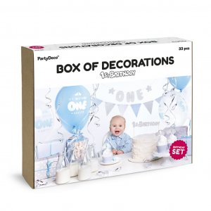 Dekorationsbox - 1st Birthday - Silver