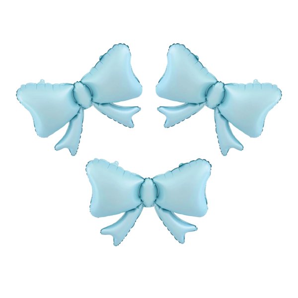 Folieballong - Rosett - Ljusbl - 3-pack