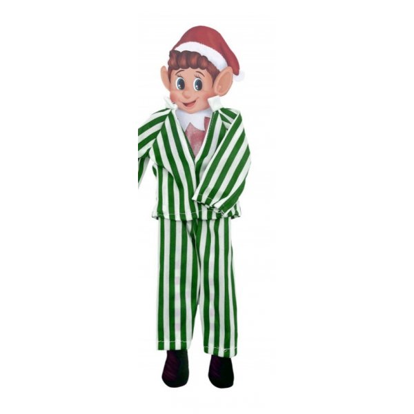 Nissetillbehr - Elf on the Shelf - Pyjamas - Grn/Vit
