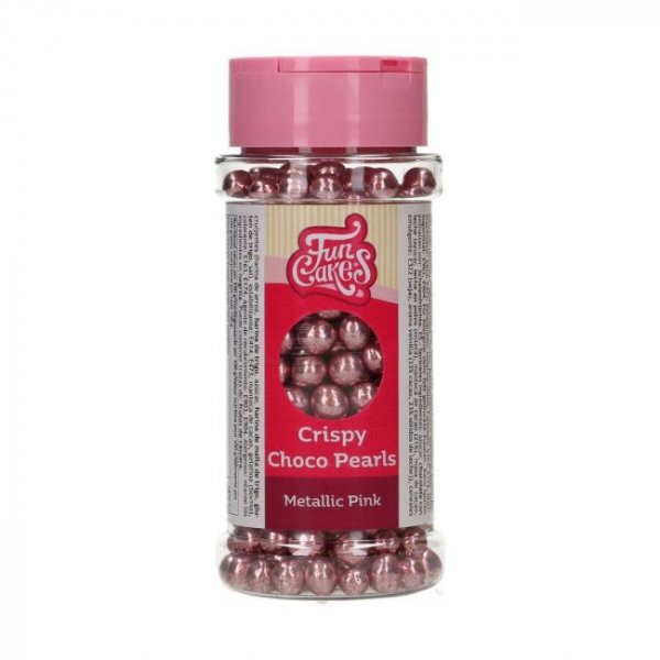 Krispiga chokladpärlor - Metallic Pink - Funcakes - 60 g Krispiga chokladpärlor - Metallic Pink - Funcakes - 60 g