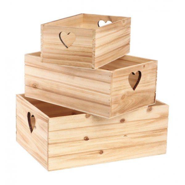 Förvaringslådor - 3-pack - Trä Förvaringslådor - 3-pack - Trä