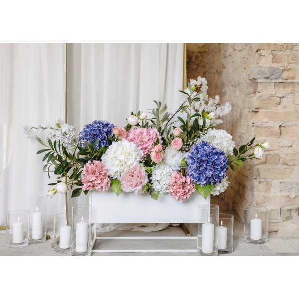 Konstgjord blomma ros - Ljusrosa puderton