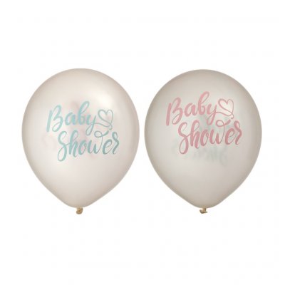 Ballonger - Baby shower - Bl/Rosa - 6-pack