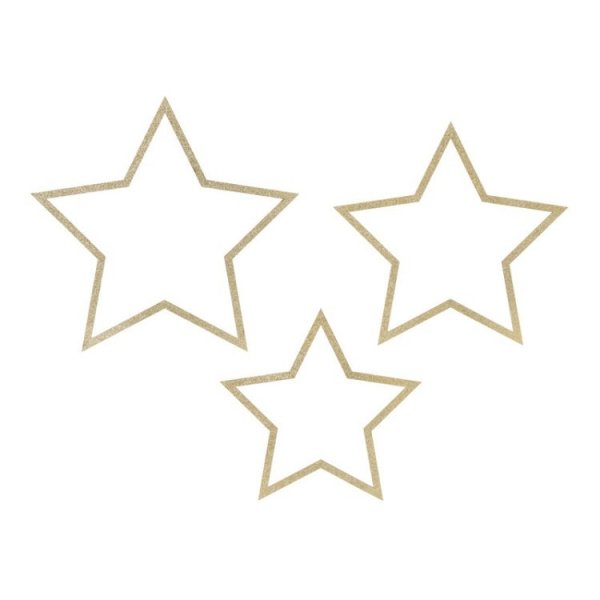 Dekoration Stj�rnor Guldglitter 3-pack