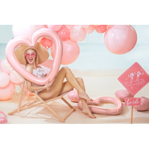 Folieballong - Ljusrosa hjrta