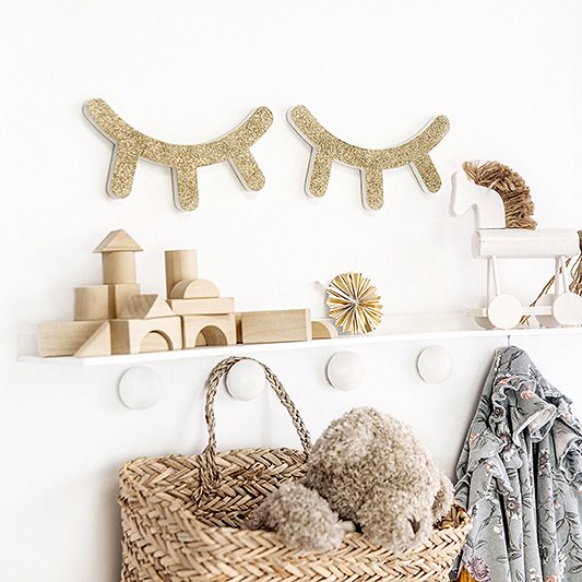 Vggdekoration - Sleeping Eyes - Guld