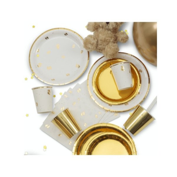 Servetter Baby Guld/Vit