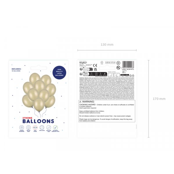 Ballonger - Metallisk kallguld - 27 cm