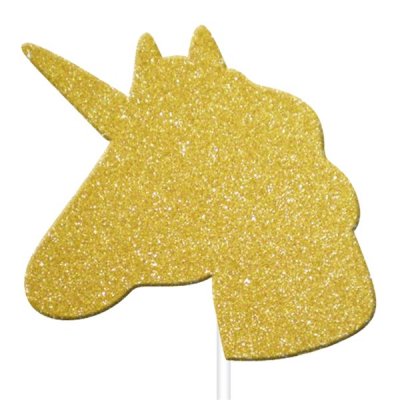 Cake Picks - Unicorn - Guldglitter - 12-pack