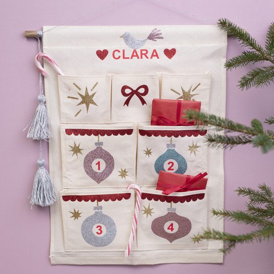 Adventskalender - Upphänge med 7 fickor - Natur Adventskalender - Upphänge med 7 fickor - Natur