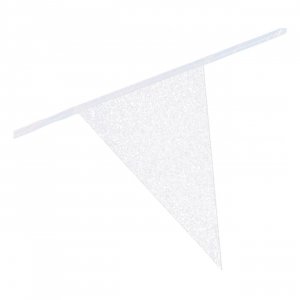 Vimpelgirlang Vit Glitter 6m