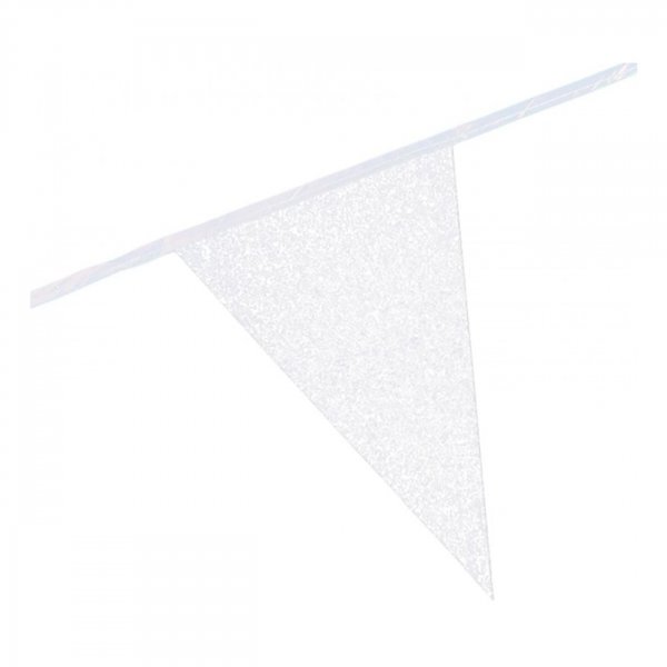 Vimpelgirlang Vit Glitter 6m