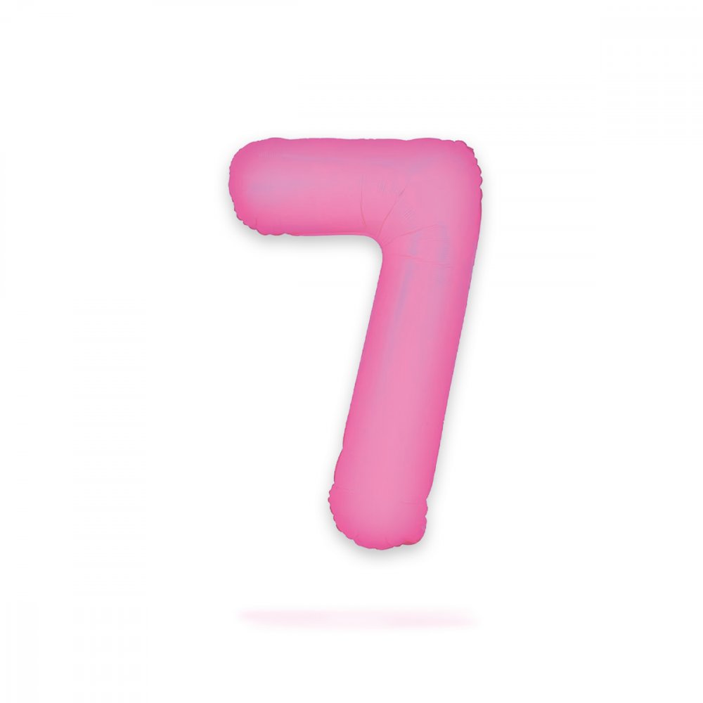 Ballongsiffra - Neon Rosa - 86 cm - Siffra: 7 - Sifferballonger, Ballonger