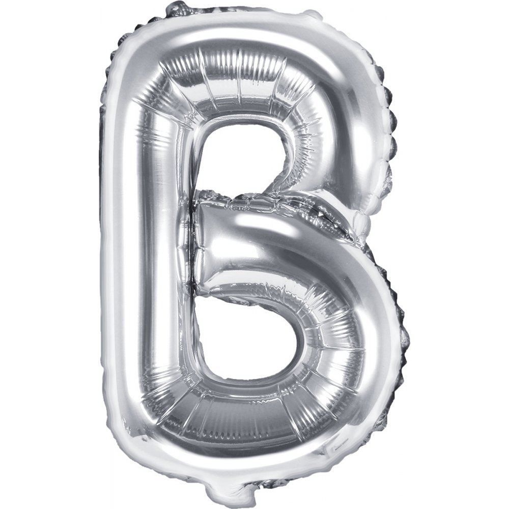 Bokstavsballonger – Silver – 35 cm – Bokstav: B – Bokstavsballonger, Ballonger
