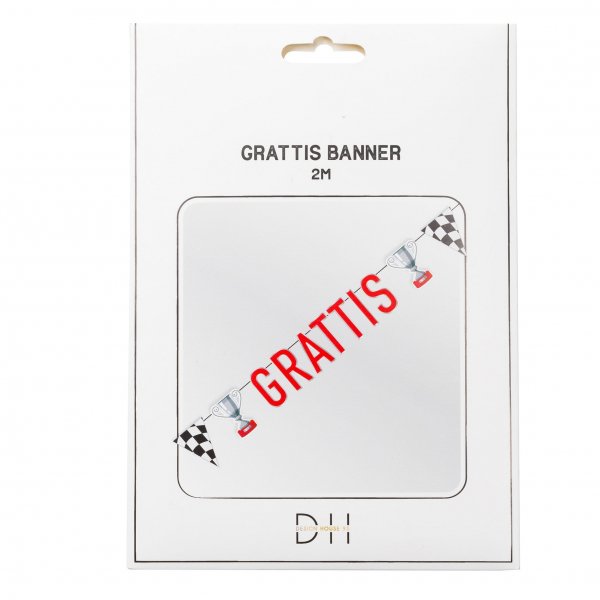 Girlang - \\\"Grattis\\\" Racing 2m x 16cm Girlang - \\\"Grattis\\\" Racing 2m x 16cm