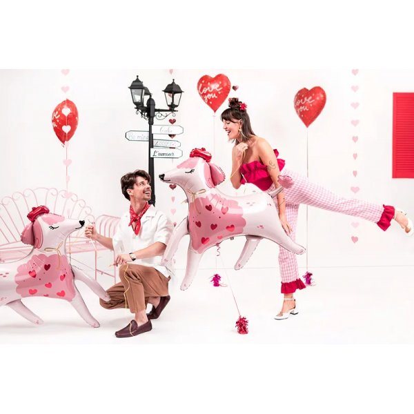 Folieballong - Rtt hjrta - Love You