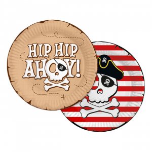 Papptallrikar Pirat Hip Hip Ahoy 23 cm 8-pack